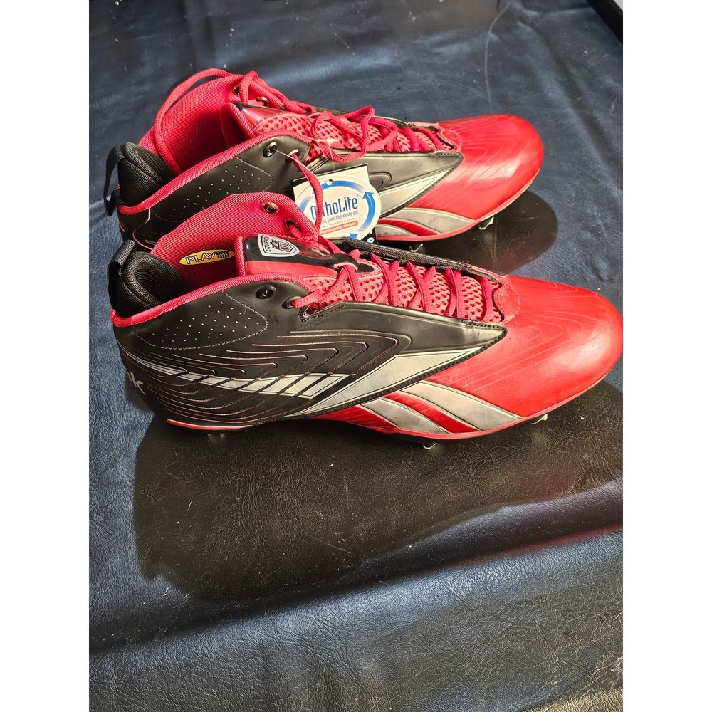 NWT Reebok NFL‎ Equipment Football Cleats Red Black U-Form PlayDry Mens Shoes 13